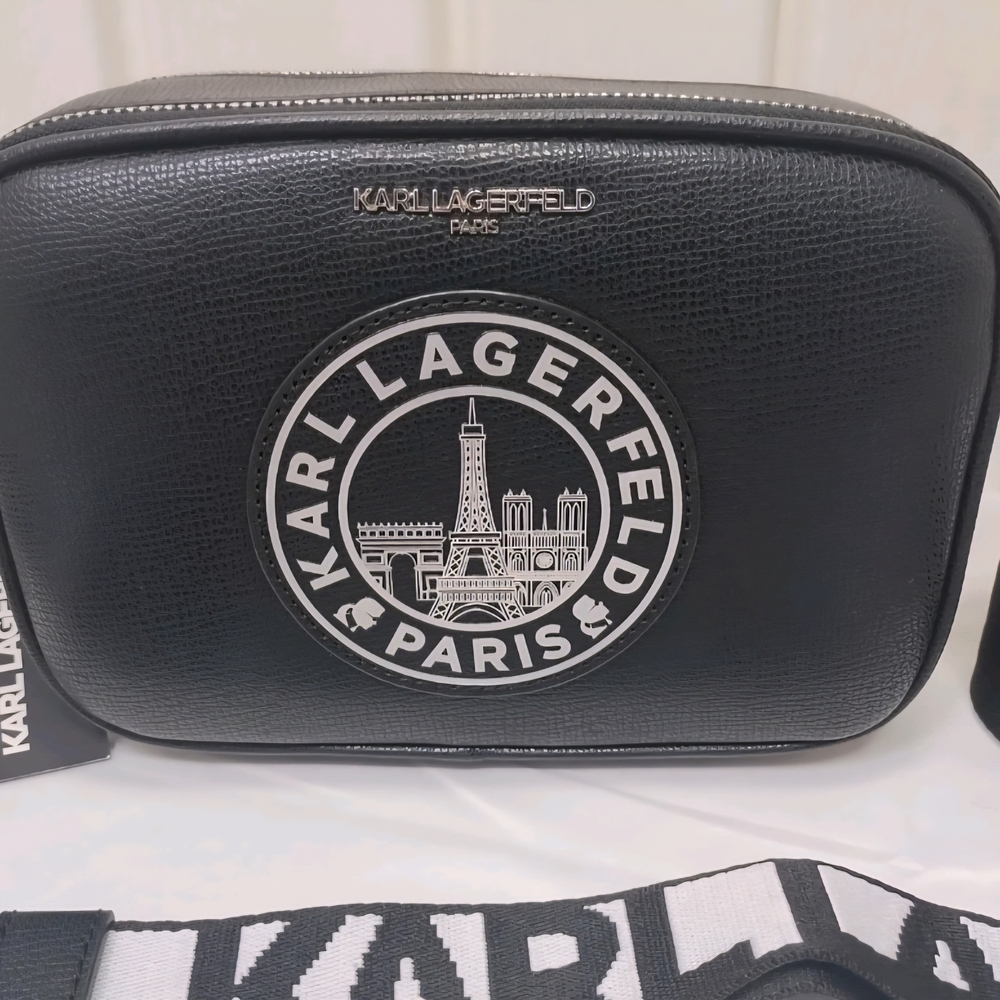 Karl Lagerfeld Black Belt Bag with Logo